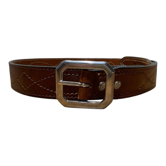 Men's Unbranded Stitched Western Core Leather Belt Sz 36” - Picture 2 of 4